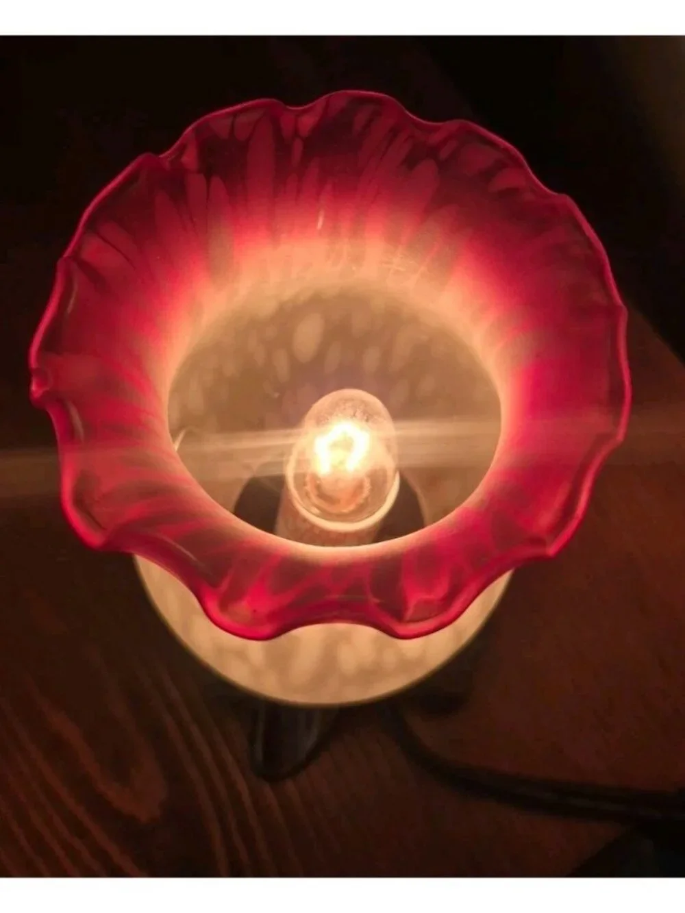 Andrea by Sadek Vintage Pink Spotted Porcelain Orchid 7-inch Lamp Cast Iron Base
